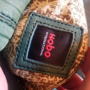 Hobo green leather hand bag, purse